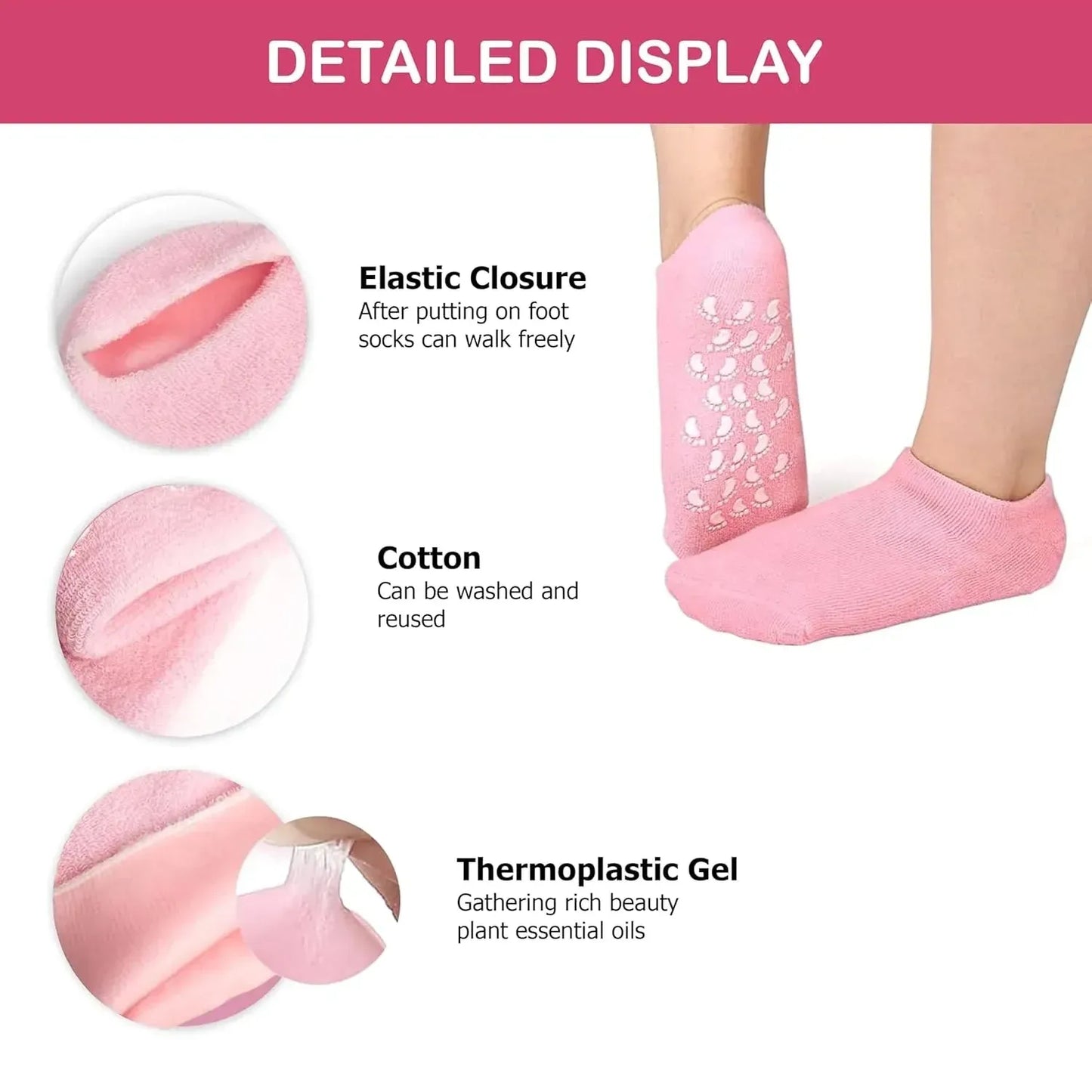 Reusable Silicone Spa Gel Socks